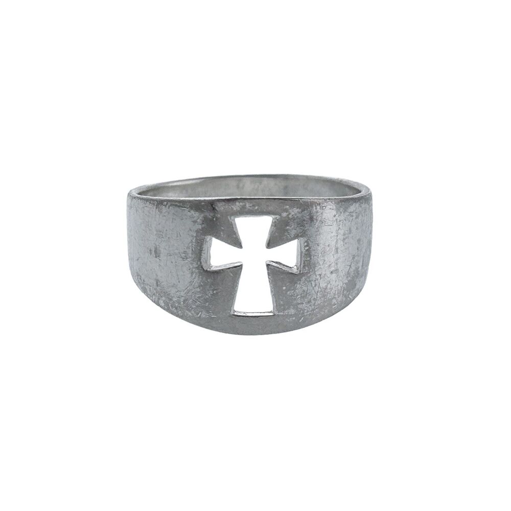Vintage Sterling Silver 925 Cut Out Cross Ring Size 6.5